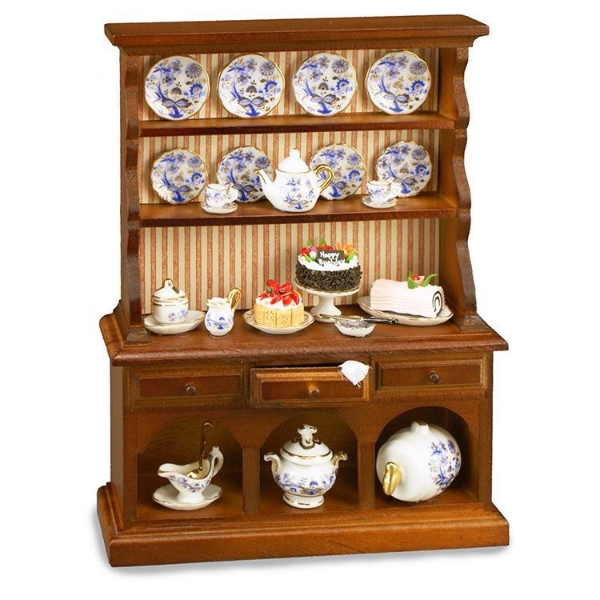 Picture of Kitchen cabinet decorated with Cake - Blue Onion Gold Design 
