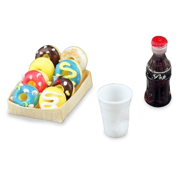 Picture of Donuts and Cola with porcelain crinkle cup