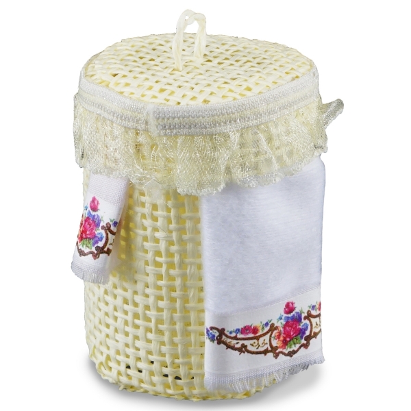 Picture of Laundry Basket with Towels "Dresden Rose"