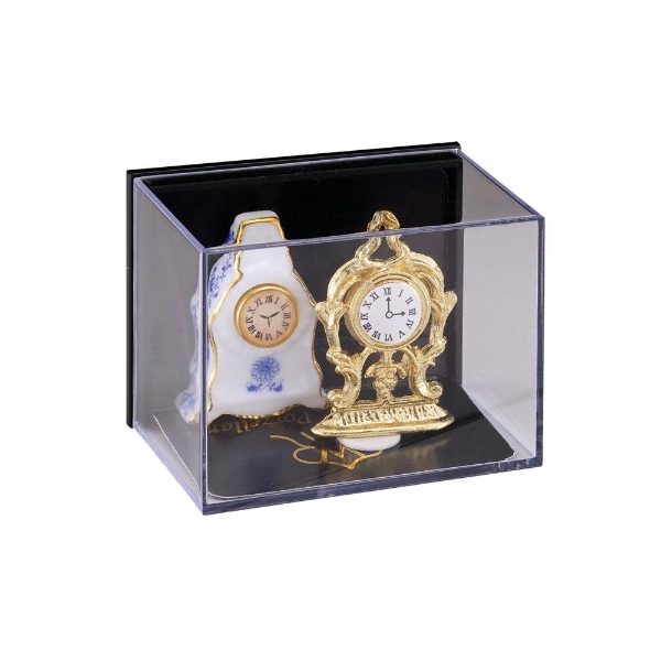 Bild von Uhren Duo - Jugendstiluhr aus Porzellan und Säulenuhr vergoldet