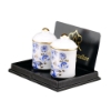 Picture of 2 Storage Containers - Blue Onion Gold Design