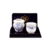 Picture of 2 Flower Planters - Blue Onion Gold Design