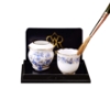 Picture of 2 Flower Planters - Blue Onion Gold Design