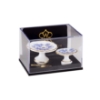 Picture of 2 Cake Plates with Stand - Blue Onion Gold Design 