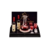Bild von Weindekanter aus Echtglas mit 4 Gläsern und 2 Rotweinflaschen