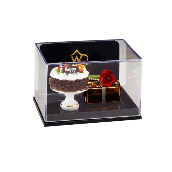 Bild von Alles Gute zum Geburtstag - Kuchen mit Rose und Geschenk