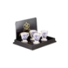 Picture of 4 Miniature Chocolate Mugs - Blue Onion Gold Design