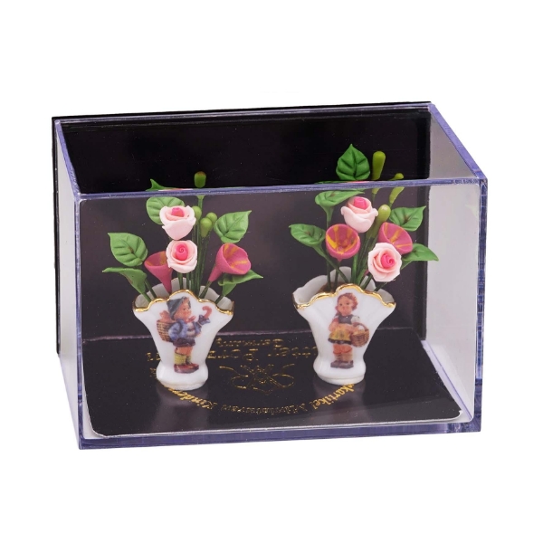 Bild von Fächervasen mit Blumen - Dekor Hummel