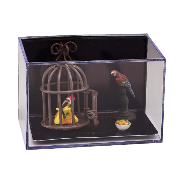 Bild von Papageien mit Käfig und Sitzstange