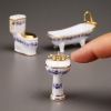 Picture of Bathroom Set 3 Pcs - Blue Onion Gold Design (Size 1:24)