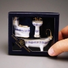 Picture of Bathroom Set 3 Pcs - Blue Onion Gold Design (Size 1:24)