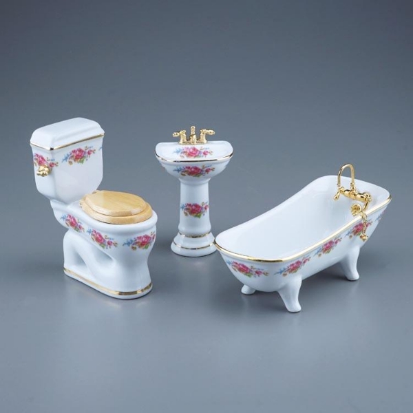 Picture of Bathroom Set 3 Pcs - Dresden Rose Design