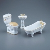 Picture of Bathroom Set 3 Pcs - Gold Checker Design