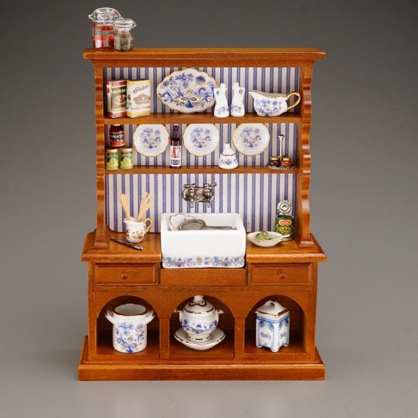 Picture of Kitchen Sink Cabinet - Blue Onion Gold Design