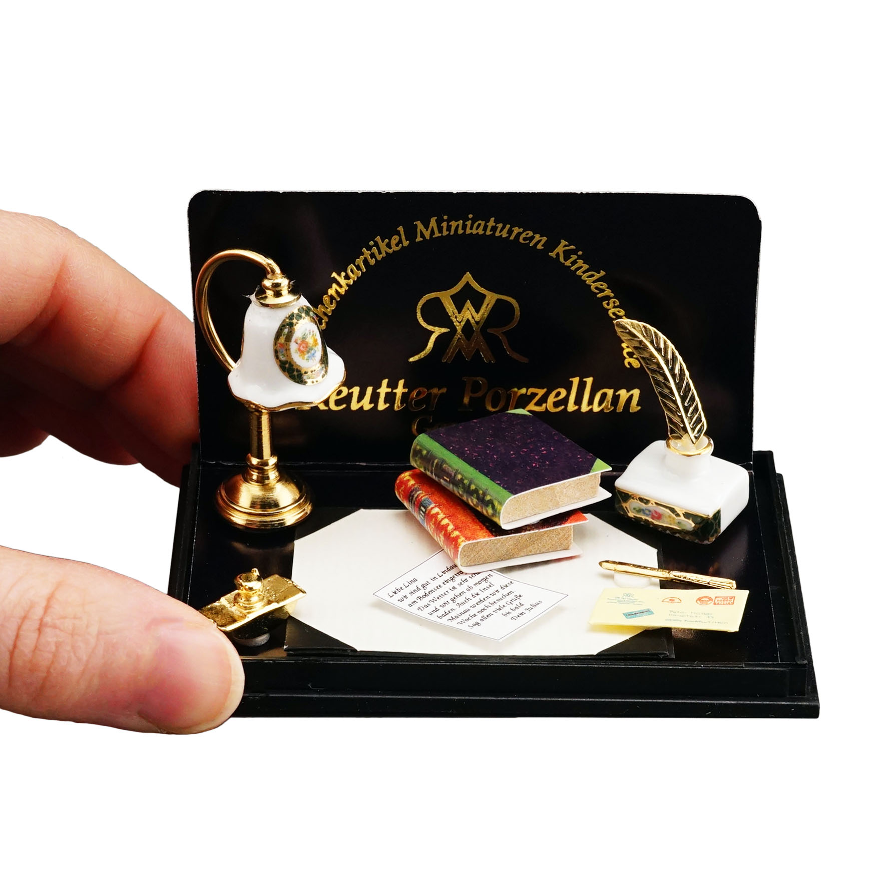 Onlineshop der Reutter Miniaturen GmbH.Writing Desk Set with Inkpot ...