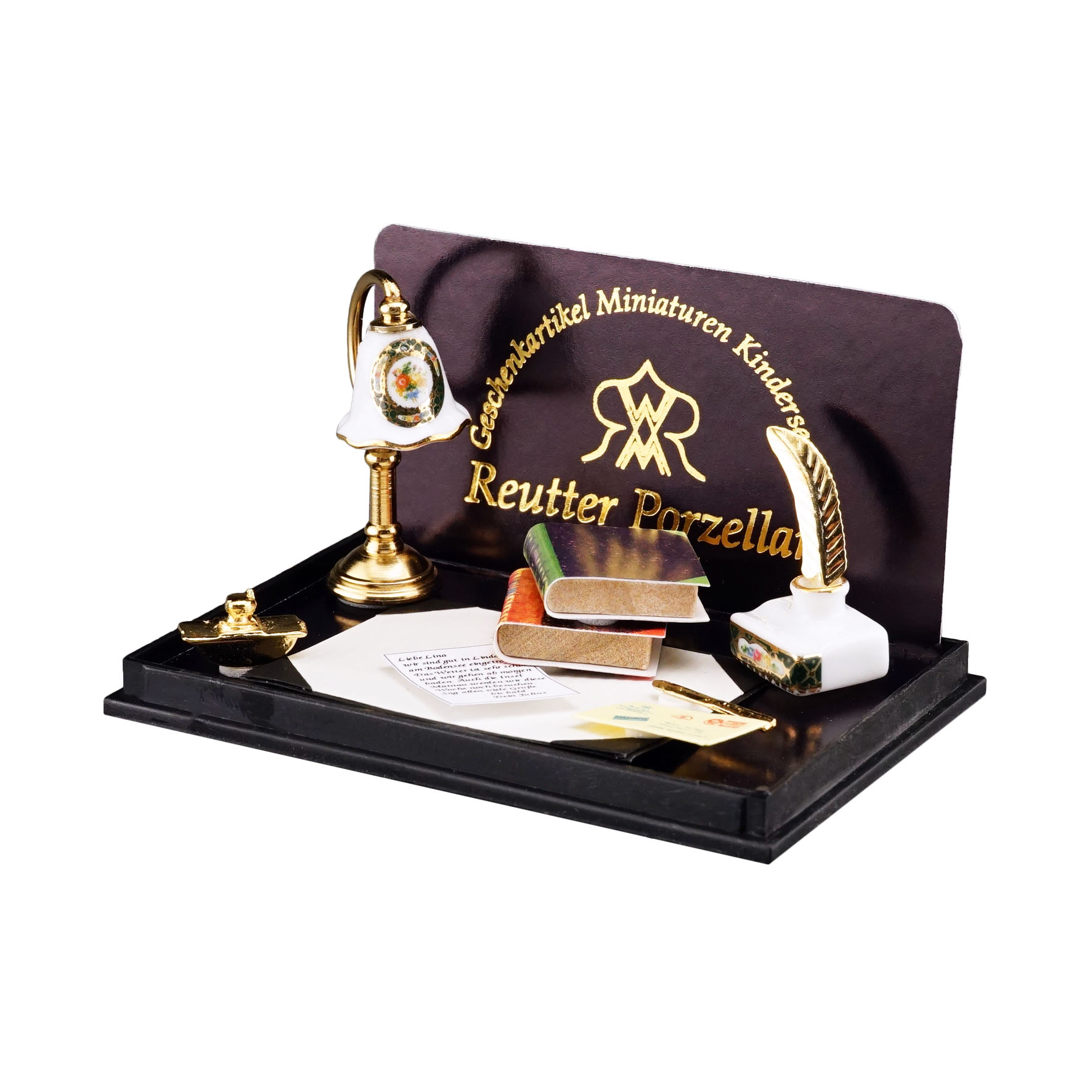 Onlineshop der Reutter Miniaturen GmbH.Writing Desk Set with Inkpot ...