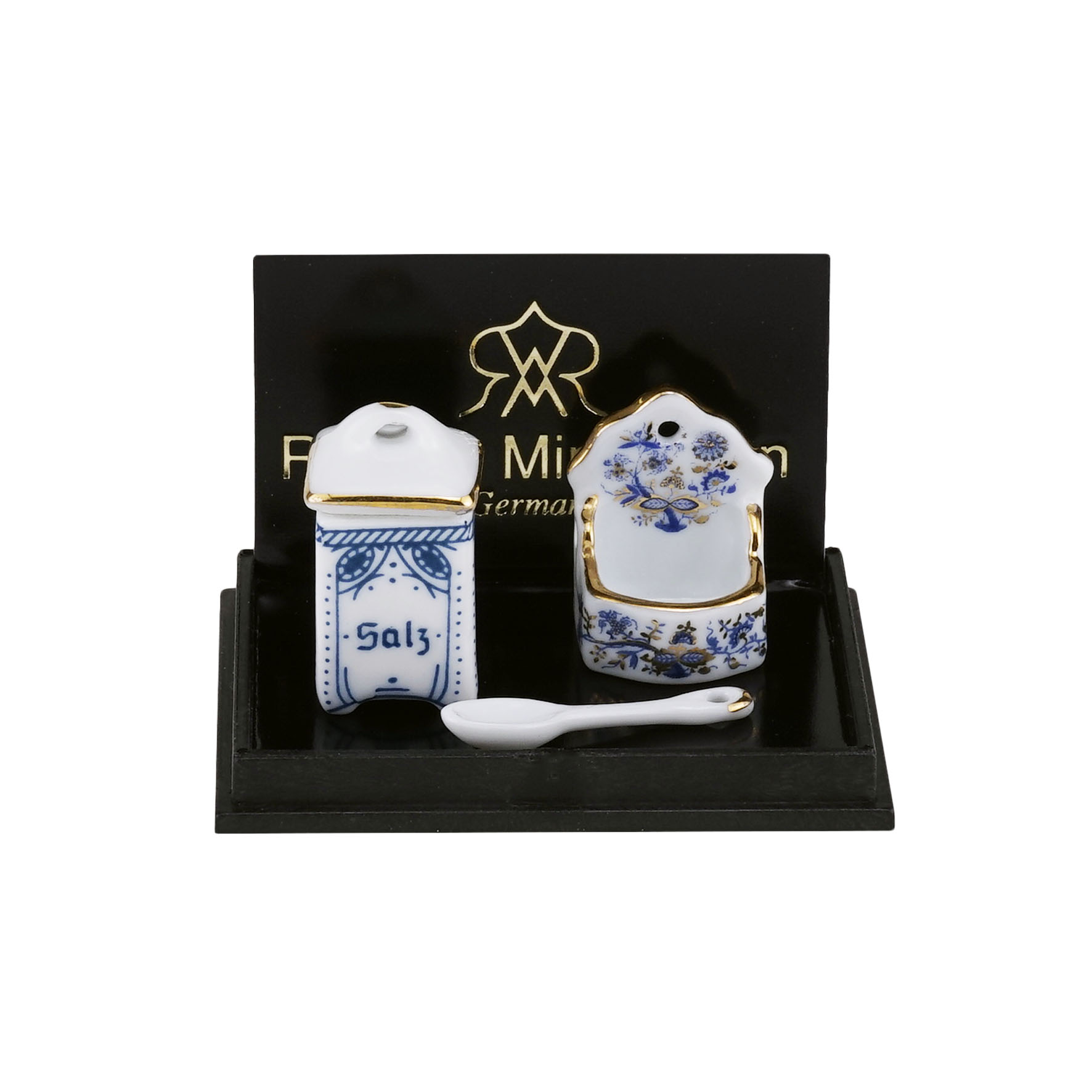 Onlineshop der Reutter Miniaturen GmbH.Salt Jar with Storage Box - Blue ...