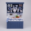 Bild von Blaue Küchenspüle - dekoriert