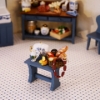Picture of Blue Kitchen Side Table "Snack" - design "Blue Onion"