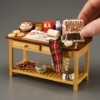 Bild von Weihnachtsbacktisch mit Lebkuchenhaus und Keksen