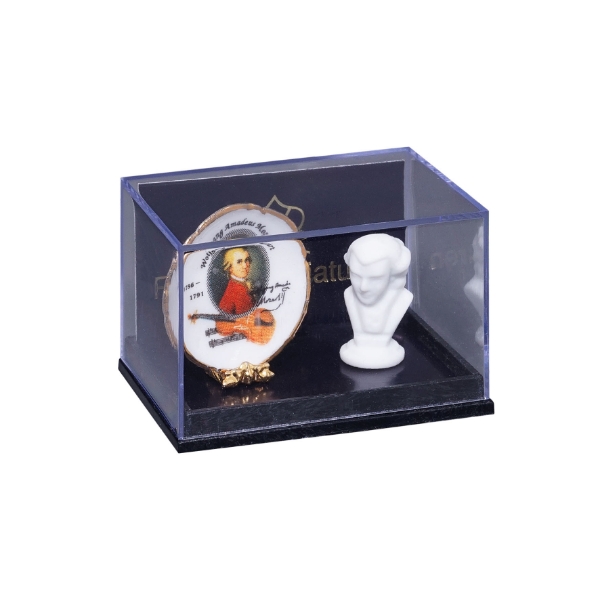 Bild von Mozart Büste mit Mozart Wandteller