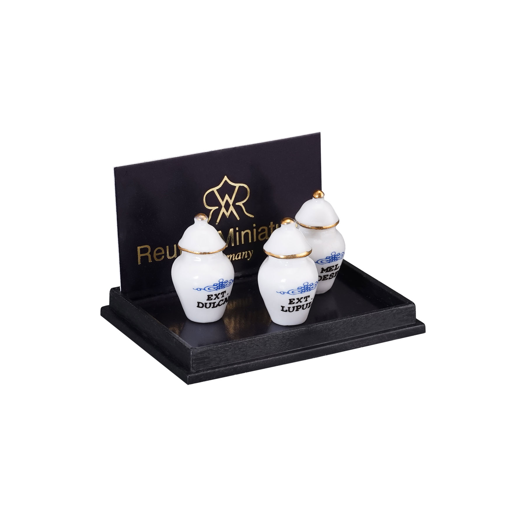 Onlineshop der Reutter Miniaturen GmbH.3 Pharmacy Jars - Porcelain