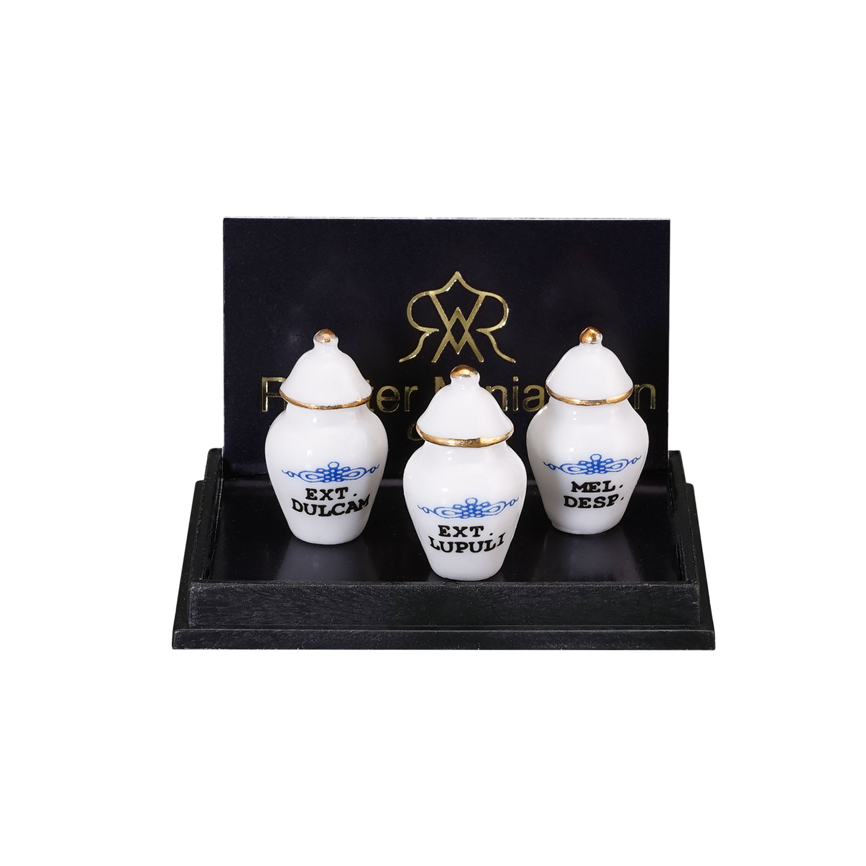 Onlineshop der Reutter Miniaturen GmbH.3 Pharmacy Jars - Porcelain