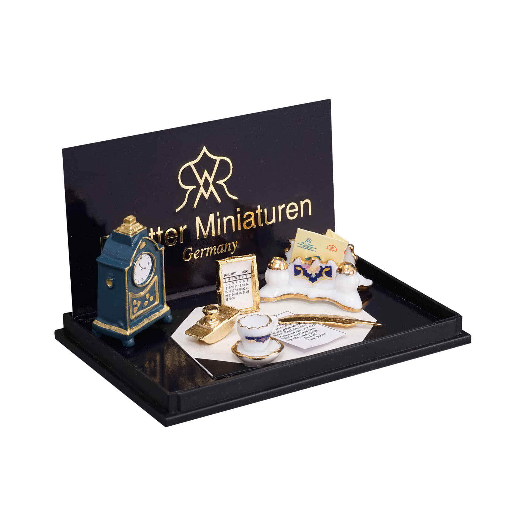 Onlineshop der Reutter Miniaturen GmbH.Writing Desk Set with blue Table ...