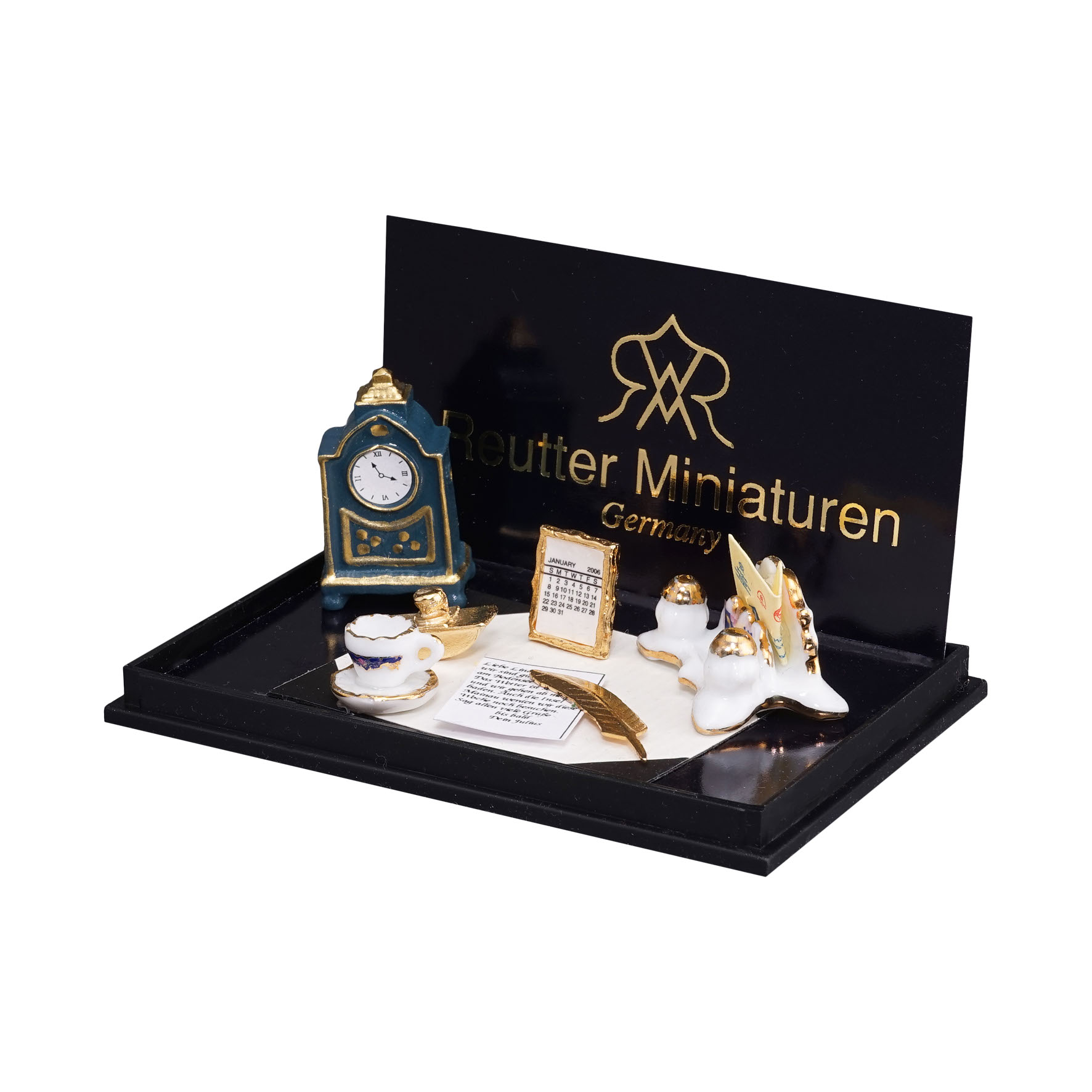 Onlineshop der Reutter Miniaturen GmbH.Writing Desk Set with blue Table ...