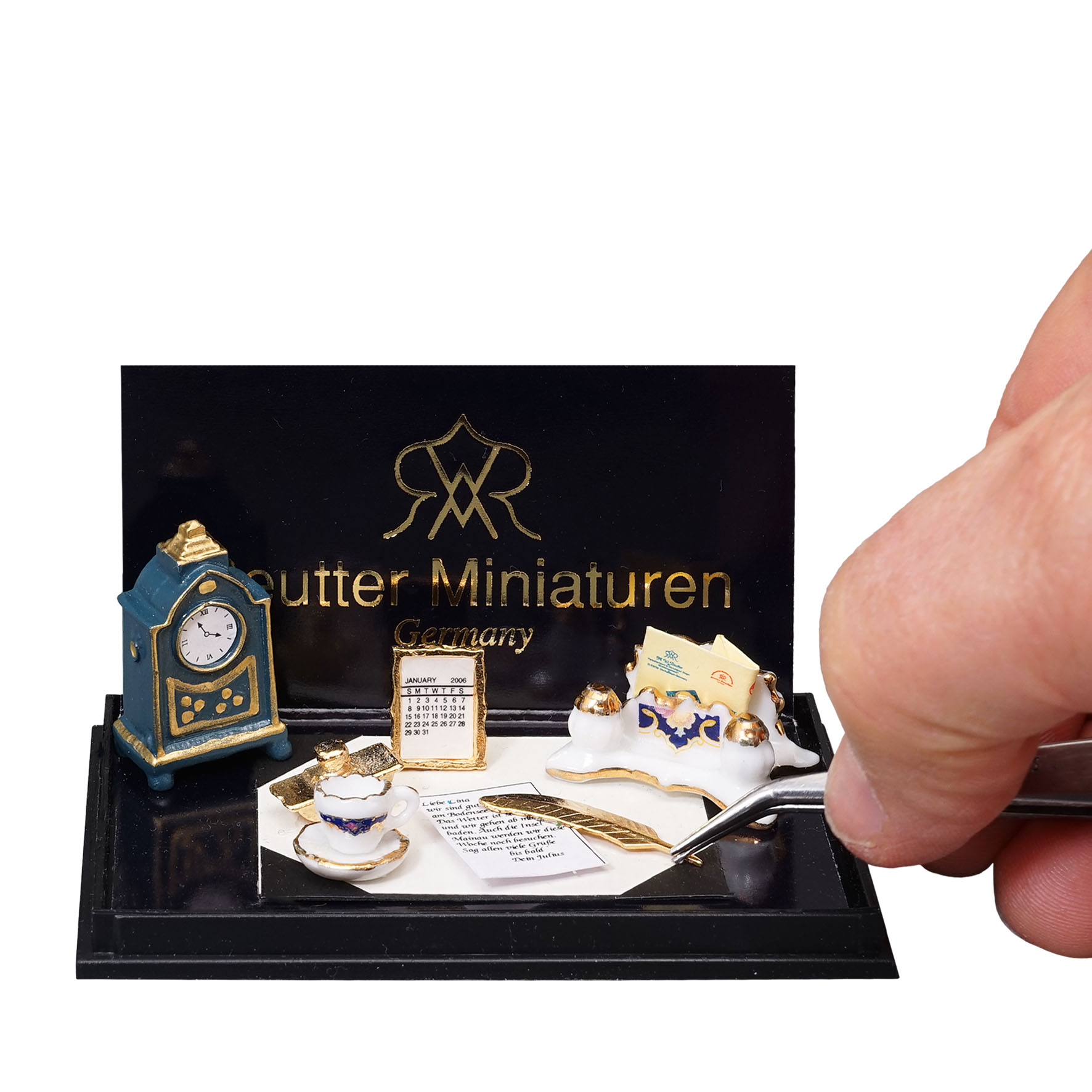 Onlineshop der Reutter Miniaturen GmbH.Writing Desk Set with blue Table ...
