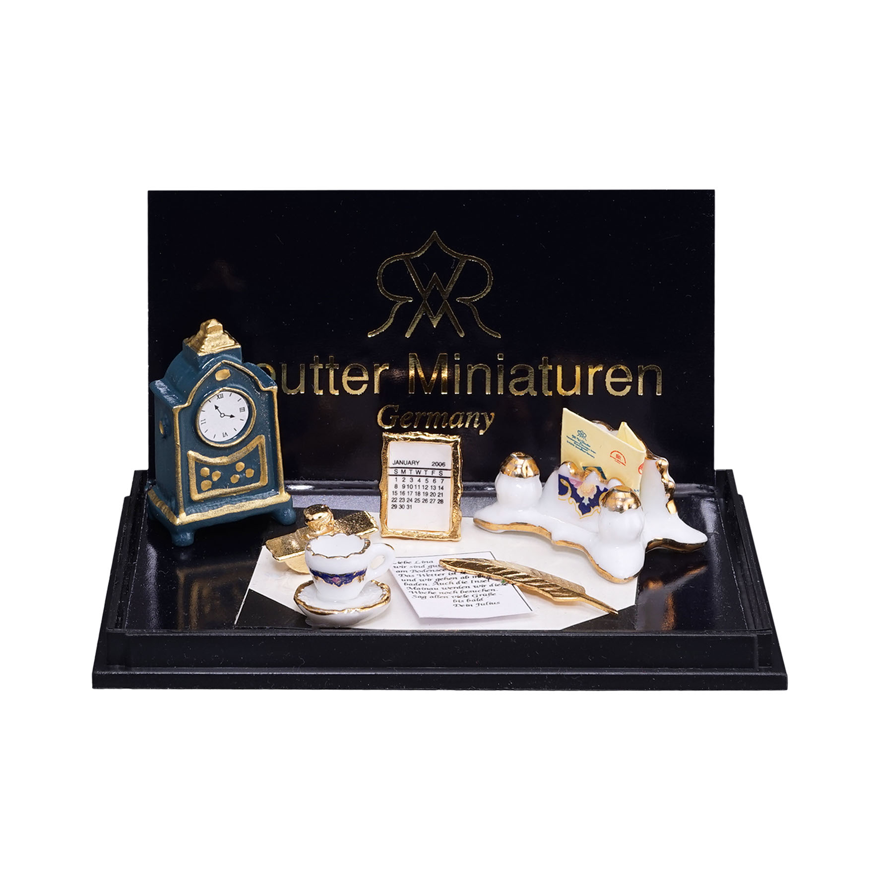 Onlineshop der Reutter Miniaturen GmbH.Writing Desk Set with blue Table ...