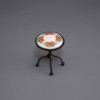 Bild von Metalltisch mit Porzellanplatte - Dekor Orange 