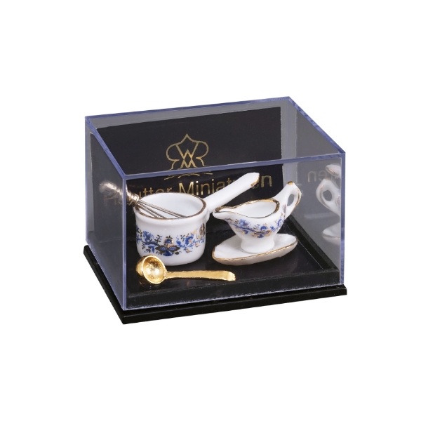Picture of Gravy - Porcelain pot with Gravy Boat - Blue Onion Gold Design