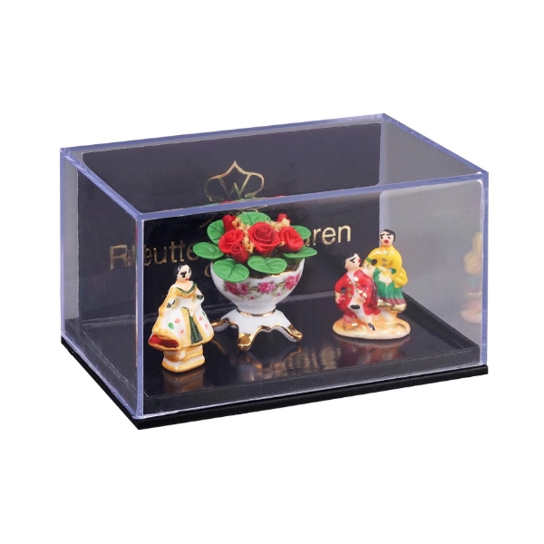 Picture of Fireplace Decoration Flower Bouquet with two fireplace figures