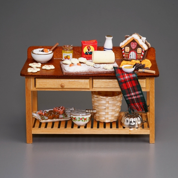 Bild von Weihnachtsbacktisch mit Lebkuchen