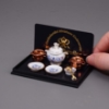 Picture of Soup Set for two with copper pots - Design Blue Onion