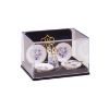 Picture of 4 Soup Plates with Spoons - Blue Onion Gold Design