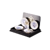 Picture of 4 Soup Plates with Spoons - Blue Onion Gold Design