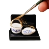 Picture of Basket and Leafbowl - Blue Onion Gold Design